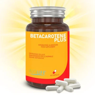 Immagine di ALGILIFE Betacarotene per Abbronzatura FORTE con Zinco, Rame, Luteina e Viola del Pensiero, Integratore Abbronzatura, Attivatore Melanina, Beta Carotene Acceleratore (45 CPS)