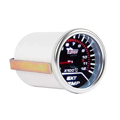 Immagine di Mintice 12V Auto 2&quot; 52mm Universale LED Bianco Leggero Manometro Temperatura Gas di Scarico Indicatore Calibro Motore Misuratore Meter Fumo Tinta Len