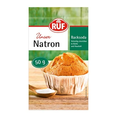 Immagine di RUF soda, soda da forno, tuttofare come agente lievitante, per legare acidi, decalcificazione e uso in casa, cosmetici bagno, 1 x 50 g