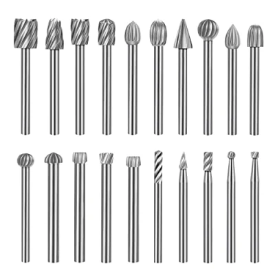 Immagine di 20 Pezzi Set di Frese Rotanti per,Punte Per incisione,Metallo Metallo Gambo 3mm,Frese in Duro con da 1/8&#039;&#039; (3 mm) la Lavorazione Del Legno Lntaglio, Lucidatura, Foratura