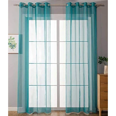 Immagine di Gardinenbox 20332 cn2 Set di 2 tende trasparenti con occhielli, 245 x 140 cm (altezza larghezza), colore: turchese