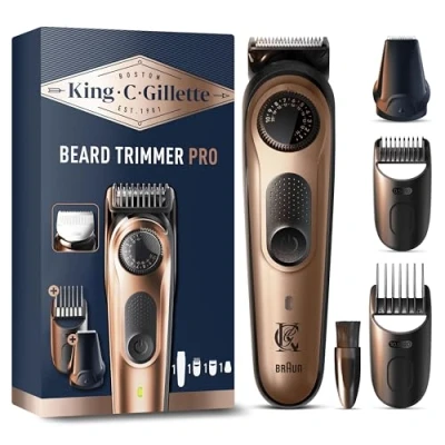 Immagine di King C. Gillette Rasoio ELETTRICO BARBA PRO, Selettore Di PRECISIONE, CURA UOMO, 40 Impostazioni Lunghezza, LAME Affilate