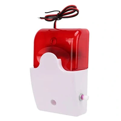 Immagine di Luqeeg Mini Sirena Stroboscopica Cablata, Lampeggiante Rossa, Corno Stroboscopico D&#039;allarme, di Allarme Sicurezza Domestica con Elettrica (220V)