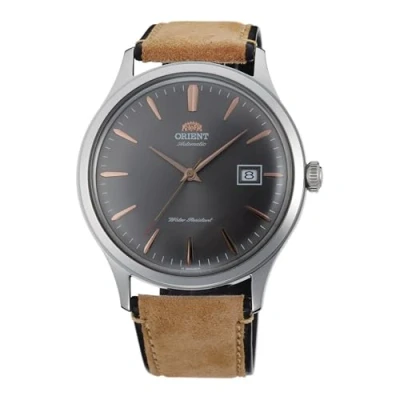 Immagine di Orient Classic Bambino V4 Orologio Uomo Automatico a Carica Manuale Casual Cinturino In Pelle Marrone Cassa Acciaio Quadrante Grigio TAC08003A0 AC08003A