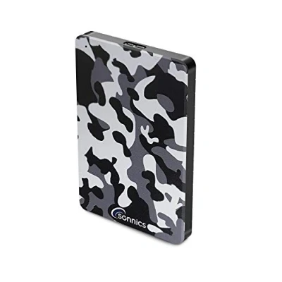Immagine di Sonnics 1TB Grigio mimetico hard disk esterno portatile USB 3.0 Super velocità di trasferimento per uso con Windows PC, Apple Mac, Xbox One e PS4