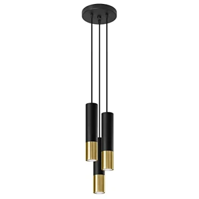 Immagine di SOLLUX lighting Lino 3P Faretto Lampada A Sospensione Soffitto, Design Scandinavo E Rustico, Lampadina GU10 Sostituibile, 3x40 W, Legno Naturale, Ne