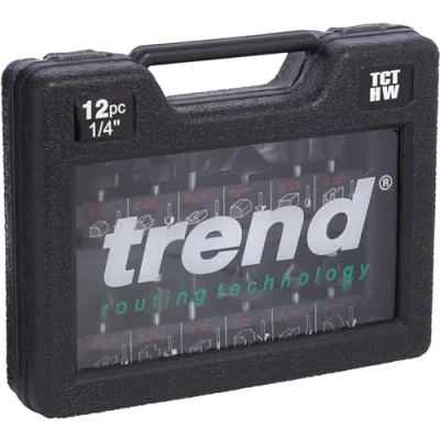 Immagine di Trend Set di Partenza 12 Frese per Router, Gambo da 6,35 mm, Punta in Carburo Tungsteno, Custodia Inclusa, SET/SS8X1/4TC