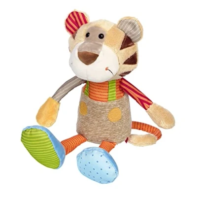 Immagine di Sigikid 42852 Peluche Tiger Patchwork Sweety per giocare e coccolare in morbido mix di materiali neonati bambini, ragazzi ragazze da 0 mesi a 8 anni, multicolore/tigre, 30 cm