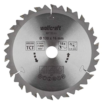 Immagine di Wolfcraft 6730000 Lama circolare in metallo duro 130 x 16 mm Numero di denti: 18 1 pz.