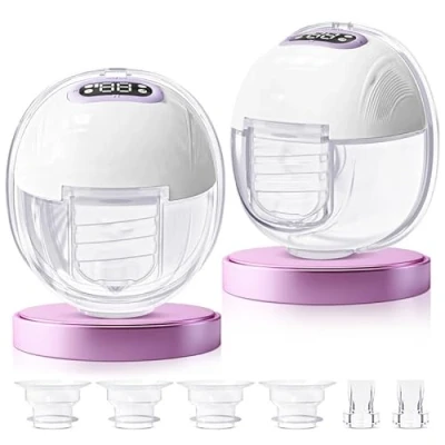 Immagine di YEEFON Tiralatte Elettrico, Elettrico a Mani Libere con Display LED, Leggero Ultra Silenzioso, 4 Modalità e 9 Livelli, Indossabile Portatile Flangia da 19/21mm (2 Pack)
