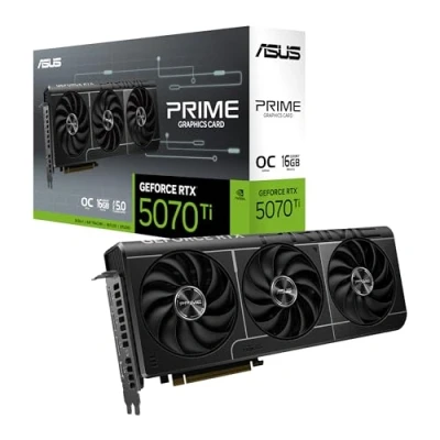 Immagine di ASUS PRIME NVIDIA GeForce RTX 5070 Ti OC Edition, Scheda Grafica 16 GB GDDR7, 256 Bit, PCIe 5.0, Design a 2,5 Slot, 3 Ventole Axial Tech, 1 HDMI 2.1, DisplayPort 2,1, Nera, RTX5070TI O16G
