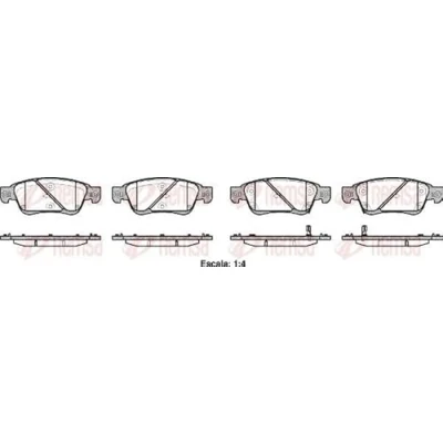 Immagine di REMSA 1273.02 Kit pastiglie freno Assale anteriore con contatto segnalazione usura foglio adesivo accessori INFINITI: FX SUV, EX Hatchback
