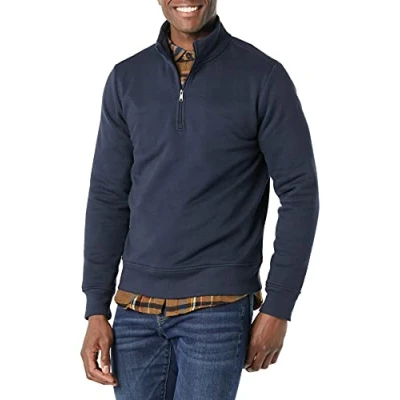 Immagine di Amazon Essentials Felpa in Pile a Maniche Lunghe con Cerniera Intera Uomo, Blu Marino, XS