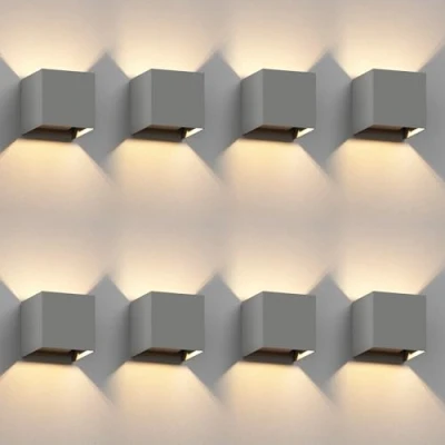 Immagine di ledscom.de 8 pz. applique CUBEL per esterni, IP65, up/downlight, grigio opaco, angolare, 1x G9 max. 10W