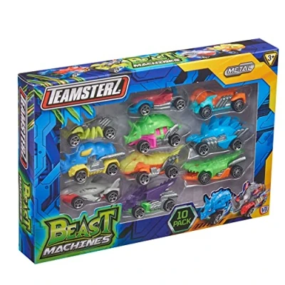 Immagine di Teamsterz Beast Machine set da gioco per auto Dino, 10 a forma di dinosauro in pressofusione, pezzi, bambine dai 3 anni su