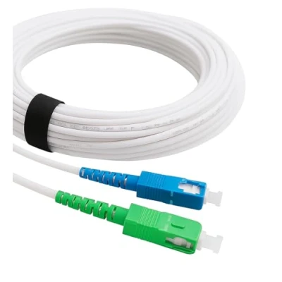 Immagine di Cavo Fibra Ottica SC/APC per SC/UPC Simplex Monomodale 9/125μm LSZH, Compatibile con Freebox Iliad(Free), Bianco, 5M