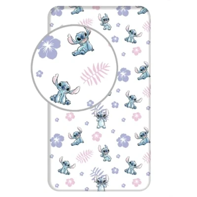 Immagine di Disney Lilo und Stitch Lenzuolo con angoli elasticizzati elasticizzati, 90 x 200 + 25 cm, 100% cotone