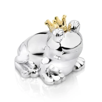 Immagine di Zilverstad Salvadanaio Rana, in Lega di Zinco, Argento, 87x98x80mm