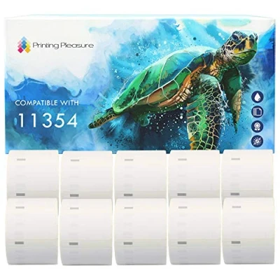 Immagine di Printing Pleasure 11354 10 Rotoli S0722540 Etichette Multiuso compatibile per Dymo LabelWriter 4XL 450 400 330 320 310 Duo/Turbo/Twin Turbo Seiko SLP 430 420 410 200 100, 57mm x 32mm
