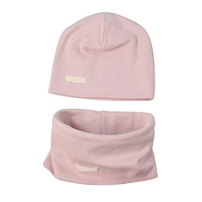 Immagine di LACOFIA Set di Berretto e Sciarpa Colletto per Bambina Cappello a Maglia neonata Cotone Sciarpe Bandana da Rosa 0 6 Mese