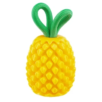 Immagine di Outward Hound Planet Dog by Dental Pineapple Chew Toy and Interactive Treat Stuffer Durable Stuffable Toy, Yellow