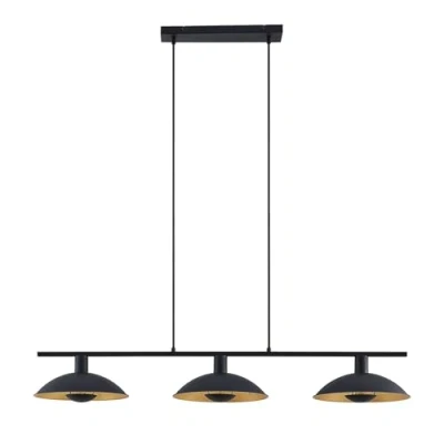 Immagine di lampada a sospensione &#039;Narisara&#039; dimmerabile (Moderno) colore Nero, in Metallo ad es. Soggiorno &amp; Sala da pranzo (3 luci, E14) di Lindby sospensione, soffitto,