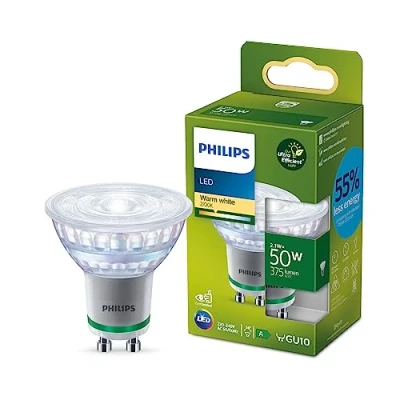 Immagine di Philips LED Faretto Classe A Ultra Efficiente, GU10, 50W, Luce Bianca Calda