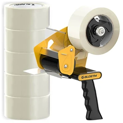 Immagine di BLOSTM Dispenser Per Nastro Adesivo Pacchi Con 6 Rotolo Chiaro Traslochi, Sigillatura Di Pacchi, Ecc.