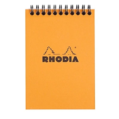 Immagine di Rhodia 13500 O Bloc notes con rilegatura a spirale, 80 fogli, formato A6, colore: Arancio [confezione da 1]