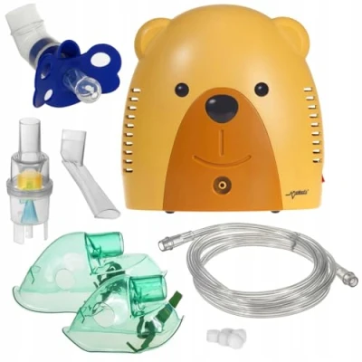 Immagine di ProMedix PR 811 Inalatore per bambini e adulti, nebulizzatore inalazione (orso), con ciuccio