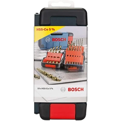 Immagine di Bosch Accessories 2607017047 HSS cobalto; Kit punte a spirale da metallo 18 parti 1 mm, 1.5 2 2.5 3 3.5 4 4.5 5 5.5 6 7