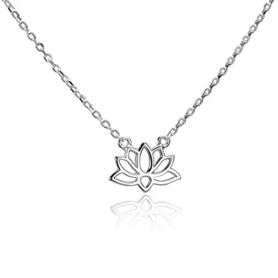 Immagine di Materia, collana con fiore di loto, in Argento 925, ciondolo a forma piccola per donna, 40 45 cm, regolabile CO 32, sterling