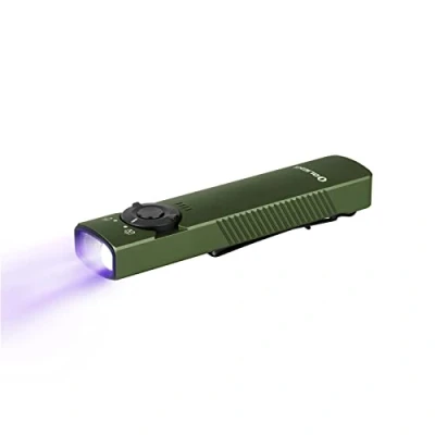 Immagine di OLIGHT Arkfeld UV Lampada EDC Ricaricabile a Luce Bianca e Combinata Funzionale LED IPX7 Test di Caduta da 1 m per Lavori all&#039;aperto Situazioni Emergenza (Verde CW)