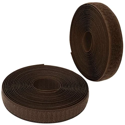 Immagine di Aerzetix C65919 Nastro/rotolo di scratch 20mm 5 metri auto aggrappante organizer/fermacavo striscia aggancio sacchetto indumento cinghia colore: cacao in poliammide e poliestere