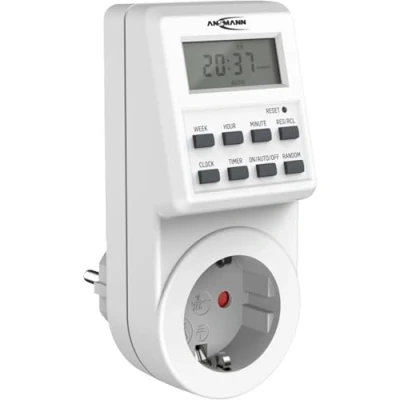 Immagine di Ansmann 1260 0009 Timer a spina analogico digitale Giornaliero, Settimanale 3680 W Funzione Random, Cambio ora solare/legale, di programmazione