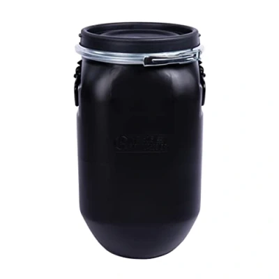 Immagine di DUST COMMANDER PE30 Fusto a bocca aperta rotondo in HDPE 30 Lt coloro NERO omologato ADR/ONU