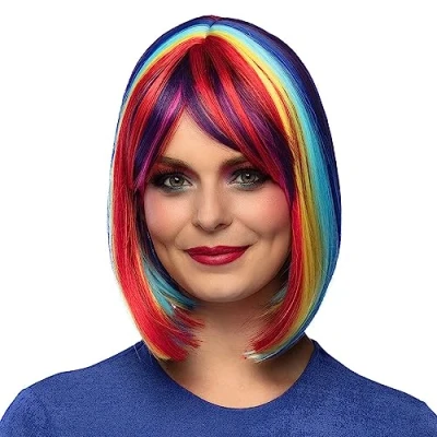 Immagine di Boland 85718 Parrucca colorata Unity, longbob in capelli sintetici per CSD e festival, accessori costumi maschera, carnevale, motto party