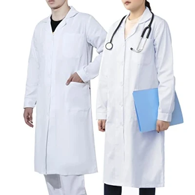 Immagine di WORK IDEA camice da laboratorio uomo/donna, 100% cotone, medico, bianco, XL