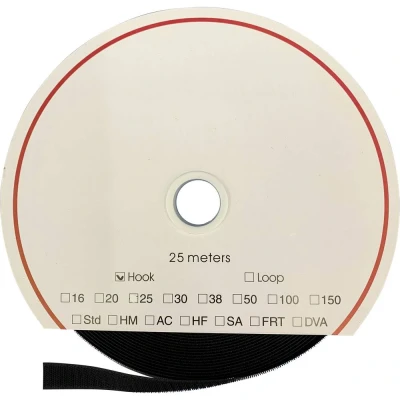 Immagine di FASTECH® T0105099990325 Nastro a strappo per incollaggio colla caldo Parte rigida (L x L) 25000 mm 50 Nero 25 m