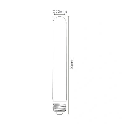 Immagine di Lucide Lampadina LED E27 tubolare T32 5W 2.200K dimmerabile 20cm
