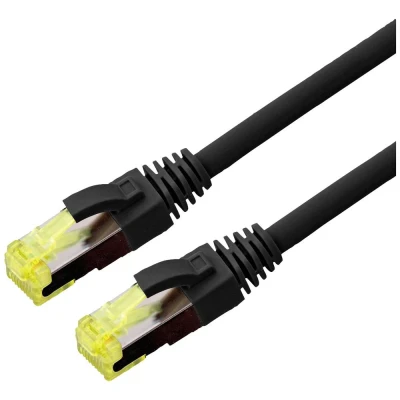 Immagine di Roline 21.15.0755 RJ45 cavo di rete, patch CAT 6A S/FTP 5.00 m Nero doppia schermatura, Privo alogeni, Ritardante fiamma 1 pz.
