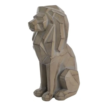 Immagine di Widdop Naturecraft Collection Statuetta geometrica a forma di leone seduto, in poliresina, 26 x 14 cm, per gli amanti della natura, regalo compleanno, statua animale