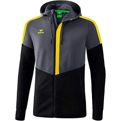 Immagine di Erima Squad Giacca da Allenamento con Cappuccio, Uomo, Multicolore (Slate Grey/Nero/Giallo), 3XL