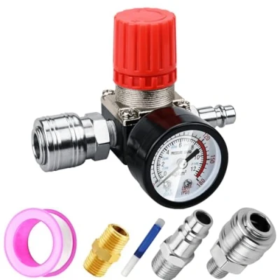 Immagine di 1/4 Regolatore di Pressione Aria Preciva standard UE Interruttore valvola con manometro 175 PSI per compressore d&#039;aria