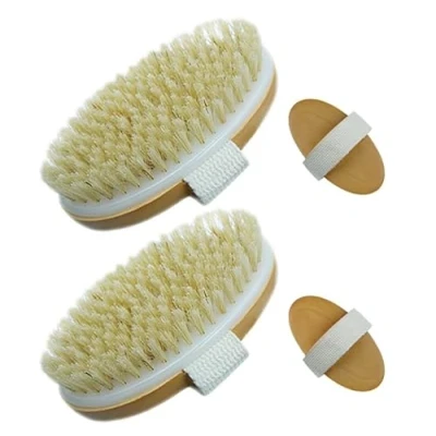 Immagine di URAQT Spazzola per Corpo, 2 Pezzi Esfoliante Spazzolatura a Secco, Pelle Secca e Massaggio Migliora il Sistema linfatico Favorisce Rilascio di Tossine, Unisex