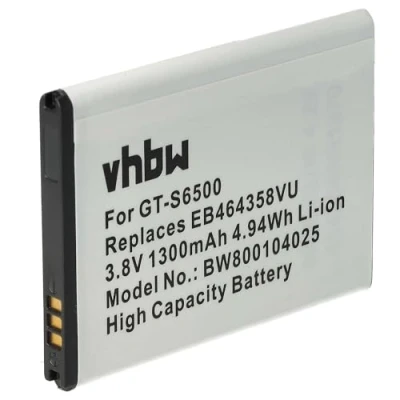 Immagine di vhbw batteria compatibile con Samsung Galaxy GT S6500D, S6500L, S6500T, S7500, S7508 smartphone cellulare (1300mAh, 3,7V, Li Ion)