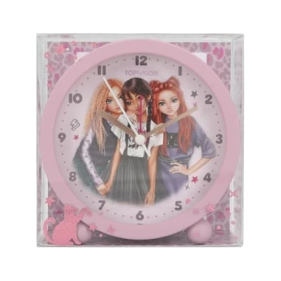Immagine di Depesche 13227 TOPModel Rebel Kitty Sveglia per Bambini in Viola, con Motivo a Forma di Modello, Orologio Silenzioso Funzione Luce, Batteria Inclusa, Multicolore, One Size
