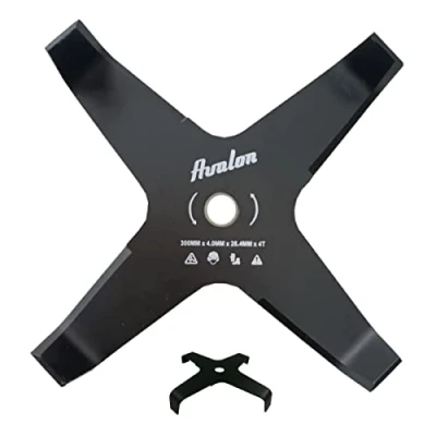 Immagine di Avalon Disco Curvo a 4 Punte per decespugliatore (300 x 4,0 mm) Lama Tagliare principalmente rovi