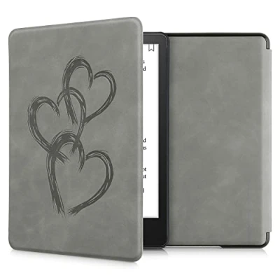 Immagine di kwmobile Cover per Kindle Paperwhite Custodia 6,8 Pollici 11 Generazione 2021 Copertina eReader eBook Reader Case Cuore Metallico