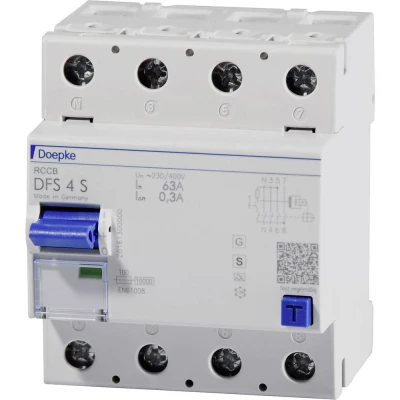 Immagine di Doepke 09136905 DFS4 040 4/0,30 A S 40/0,3A 4polig Interruttore differenziale di sicurezza 4 poli 40 0.3 230 V, 400 V